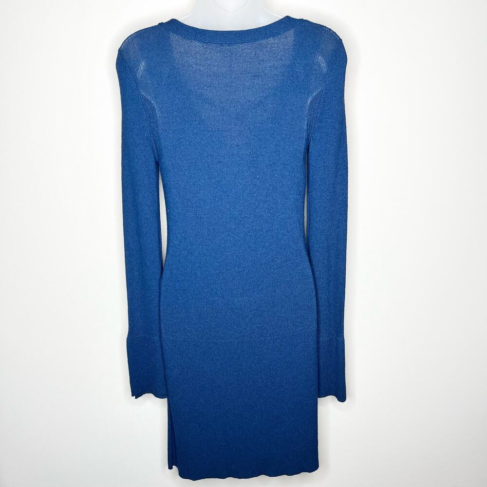 FREE PEOPLE navy criss cross lightweight long line tunic sweater size xs - Picture 2 of 5